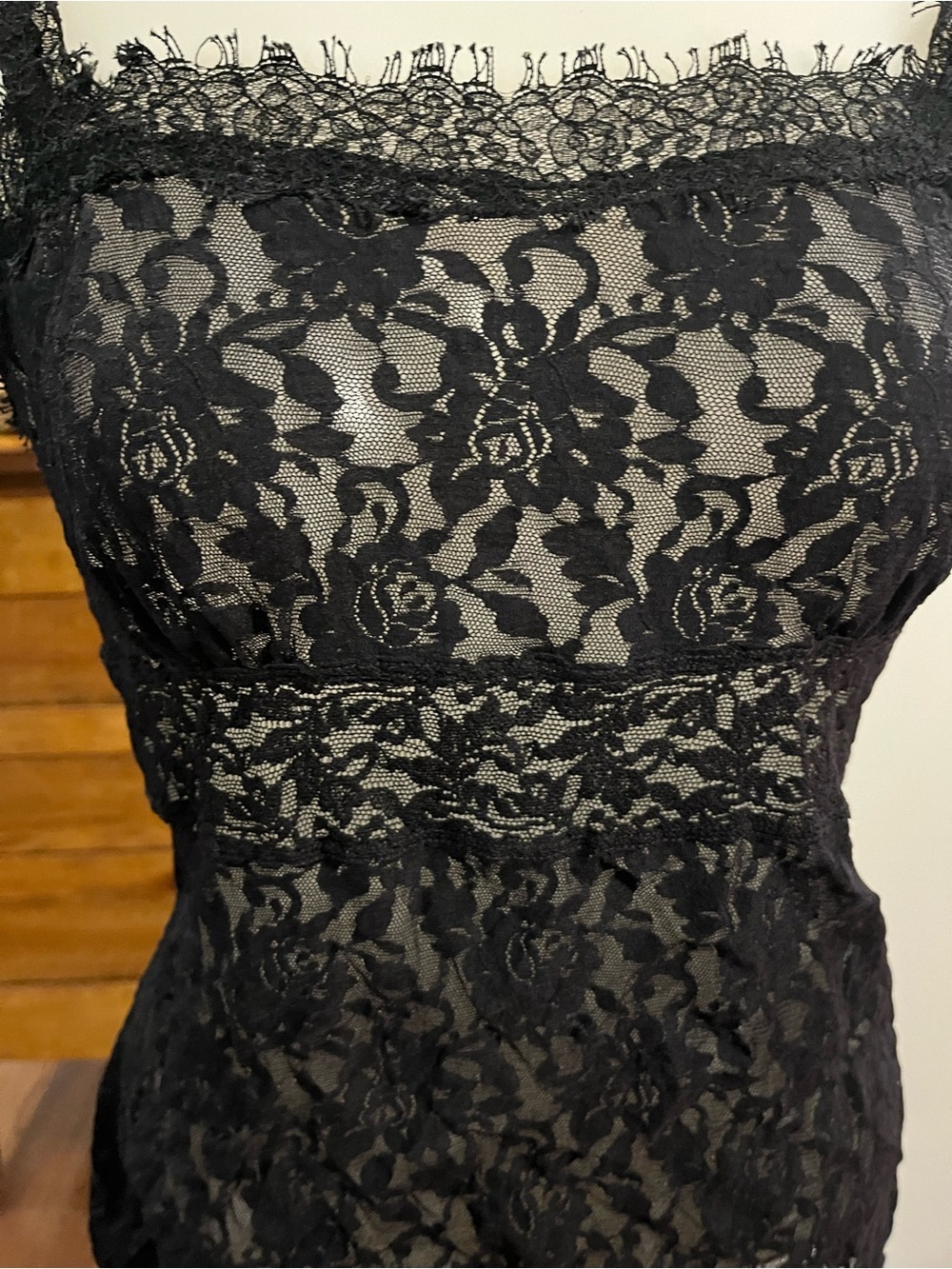 Hanky Panky Black Floral Lace Camisole size L - Picture 3 of 7